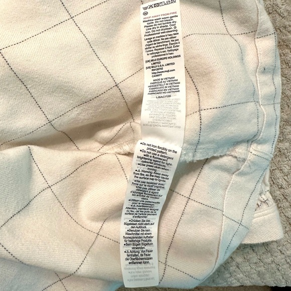 MUJI flannel blouse, off-white with black window-pane plaid, size XS - Picture 8 of 9